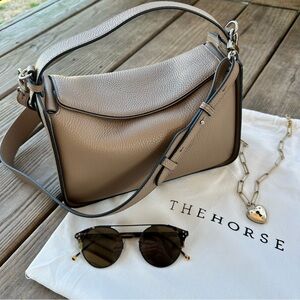 The Horse Clementine Bag Taupe Pebbled Leather Crossbody